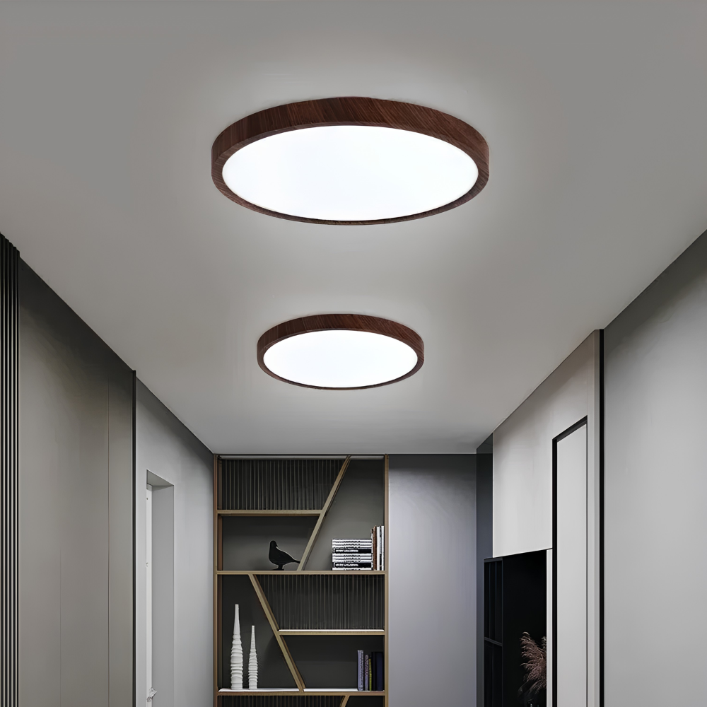 Modern Walnut LED Ceiling Lamp | Zyphhra