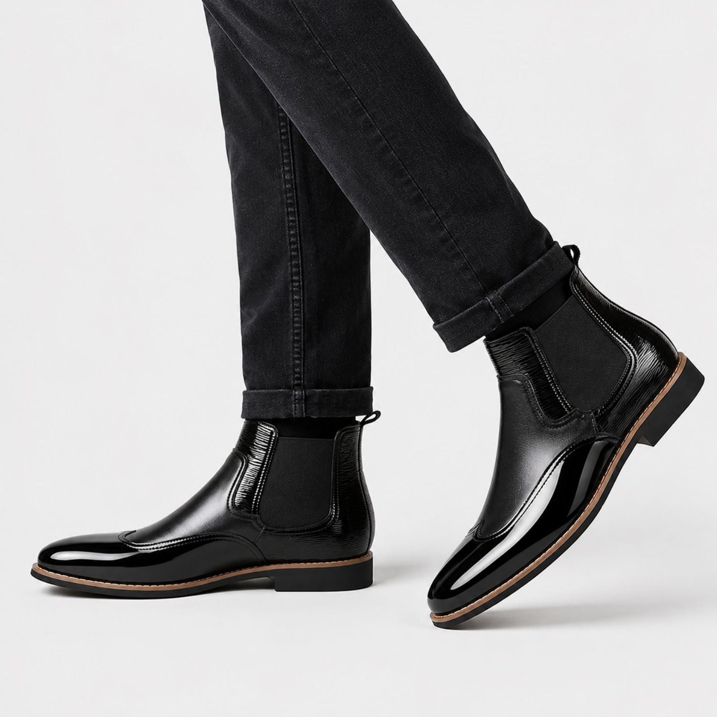 Glossy Leather Chelsea Boots | Zyphhra