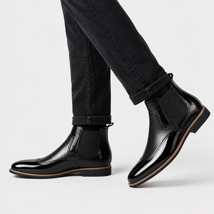 Glossy Leather Chelsea Boots | Zyphhra