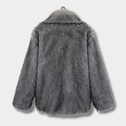 Wide-Lapel Faux Fur Jacket | Zyphhra