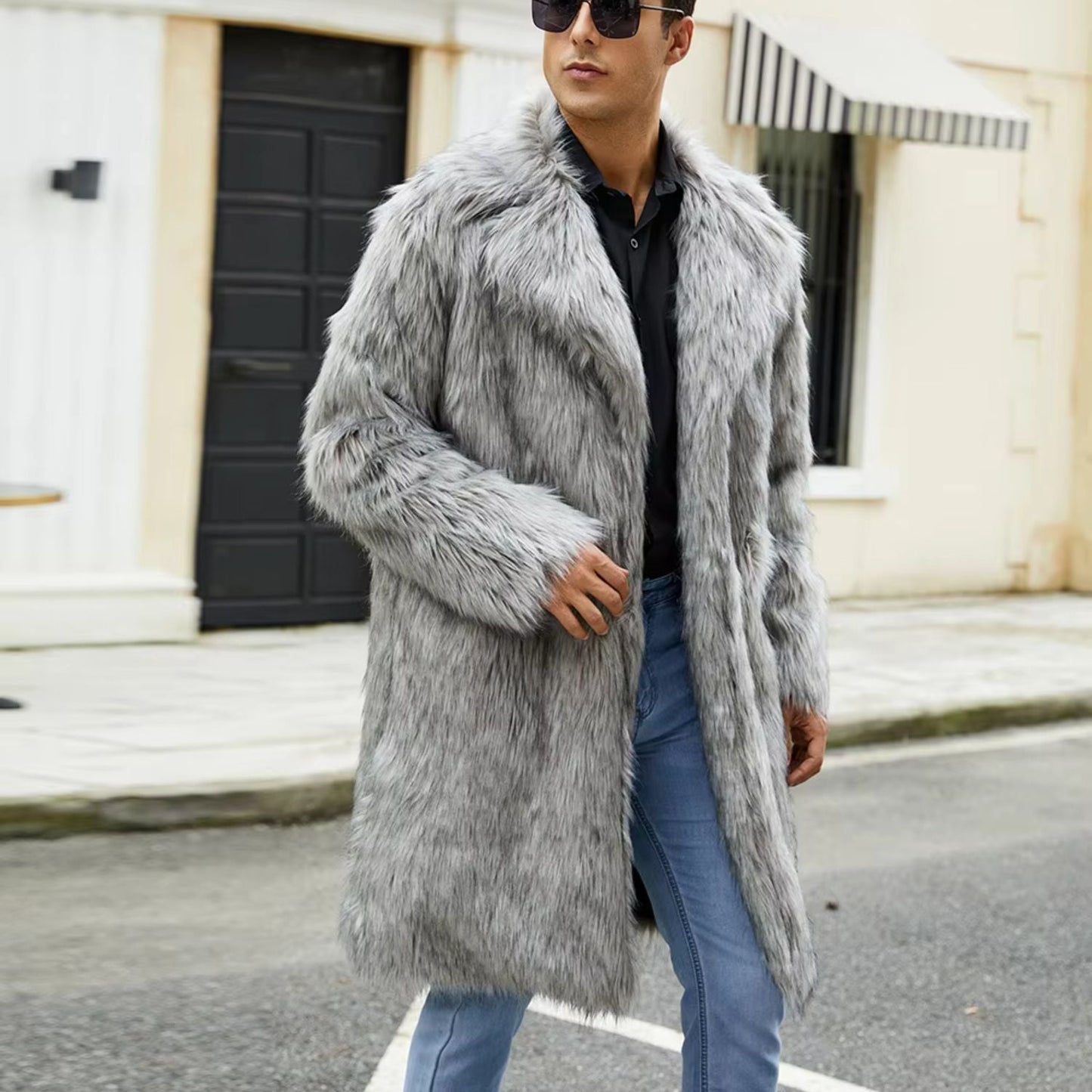 Wide Collar Shaggy Fur Coat | Zyphhra