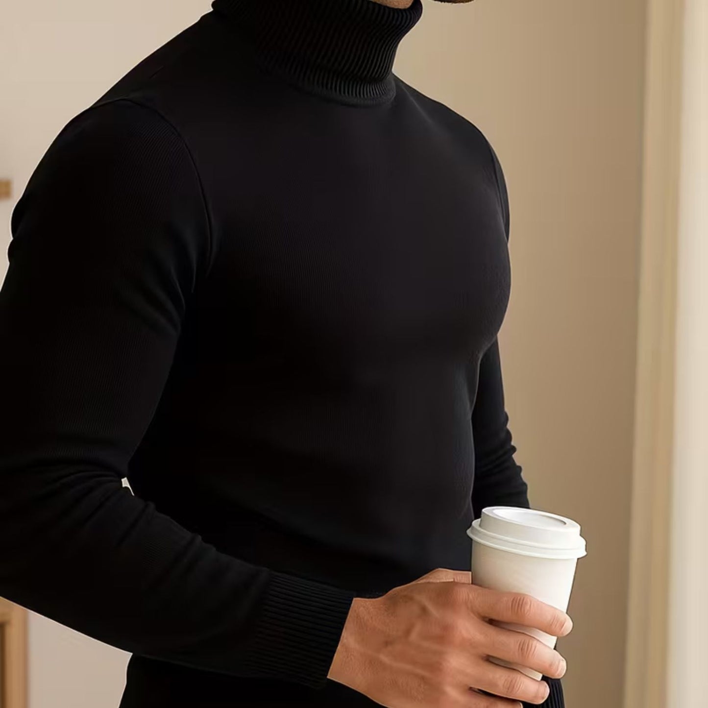 Solid High Neck Roll Neck | Zyphhra