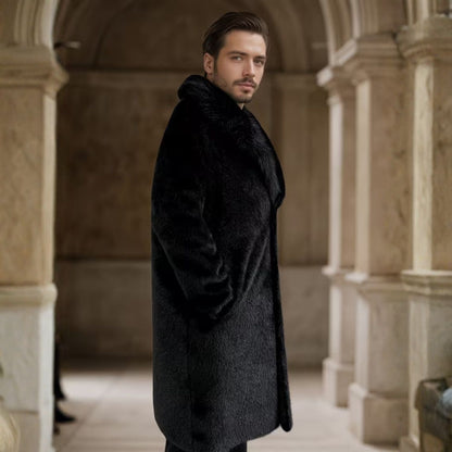 Plush Lapel Fur Coat | Zyphhra