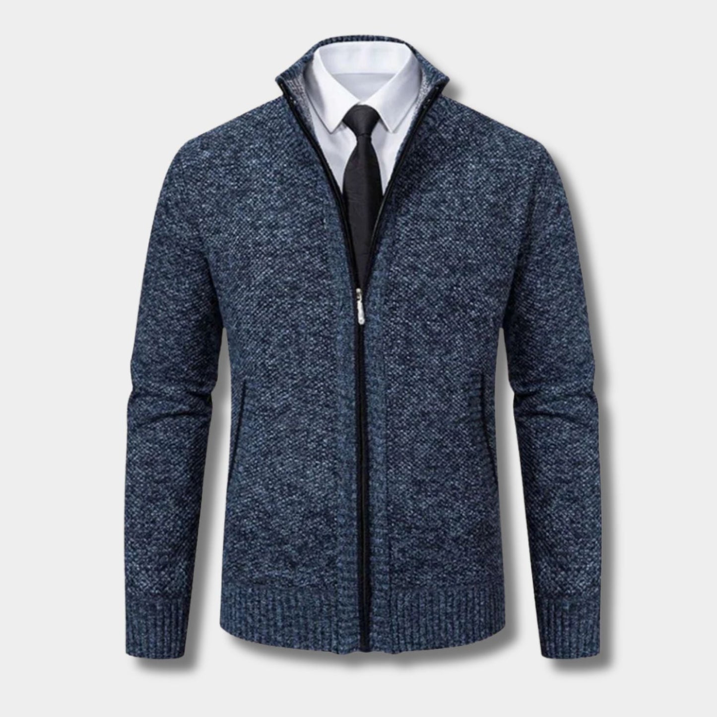 Zip-Up Mock Neck Cardigan | Zyphhra