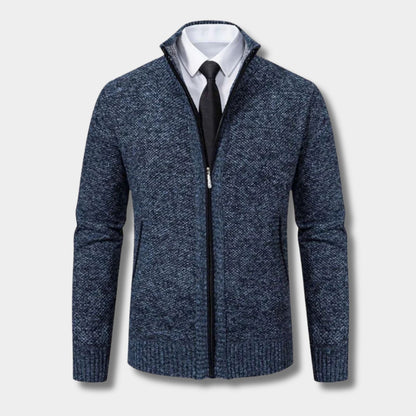 Zip-Up Mock Neck Cardigan | Zyphhra