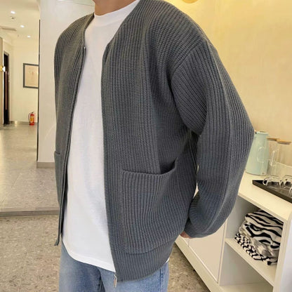 Minimalist Zip Knit Cardigan | Zyphhra