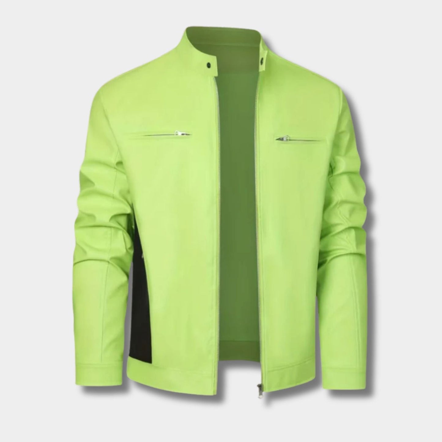 Heritage Stand Collar Leather Jacket | Zyphhra