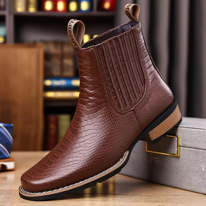 Croc Embossed Dress Boots | Zyphhra