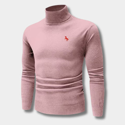 Embroidered Chest Detail Roll Neck | Zyphhra