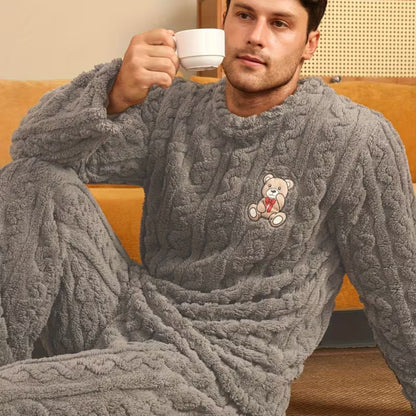 Plush Jacquard Bear Pyjama Set | Zyphhra