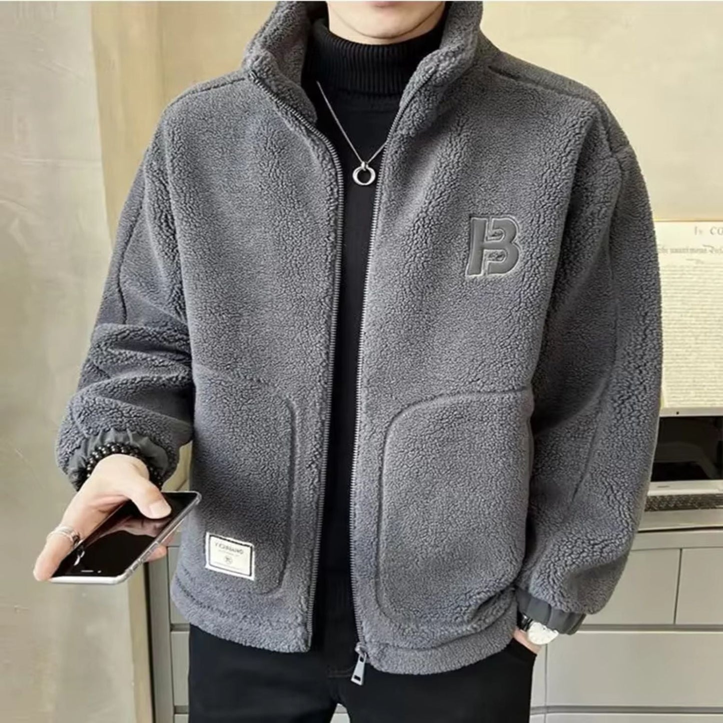 High-Collar Sherpa Fleece Jacket | Zyphhra