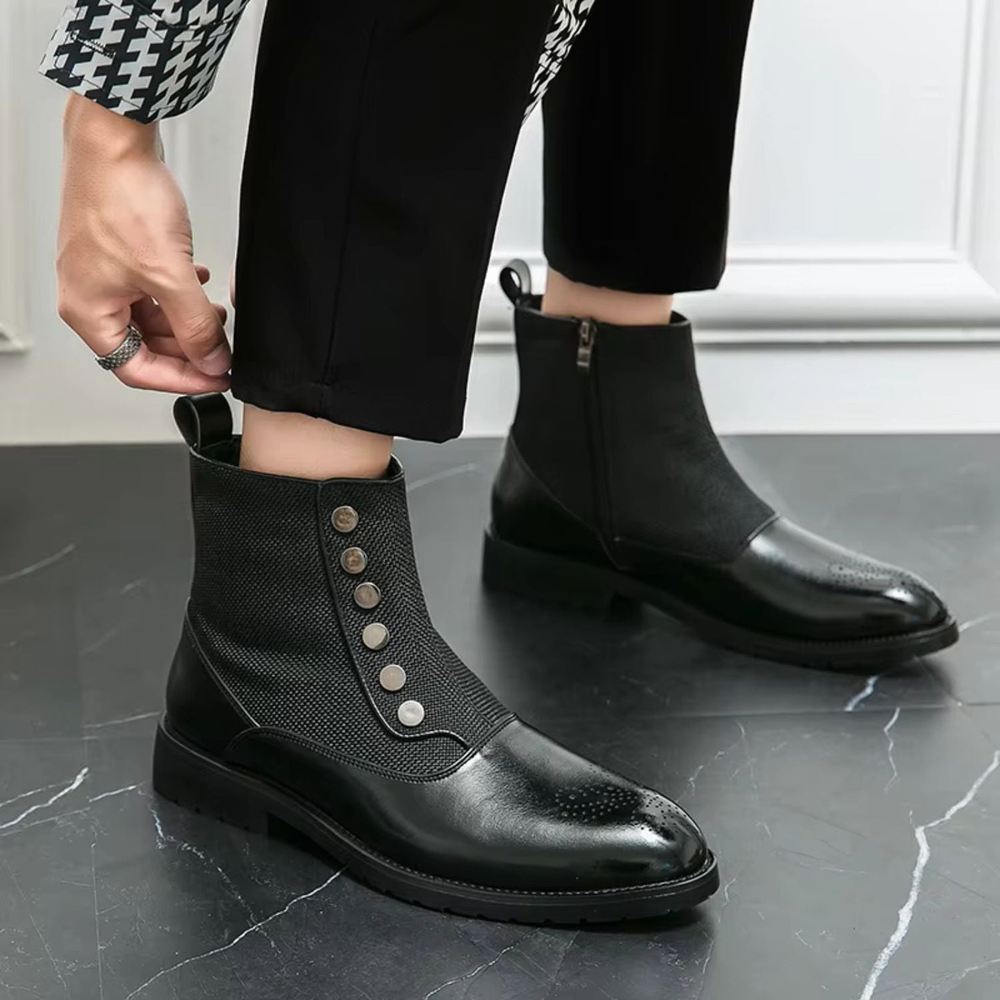 Elegant Leather Dress Boots | Zyphhra