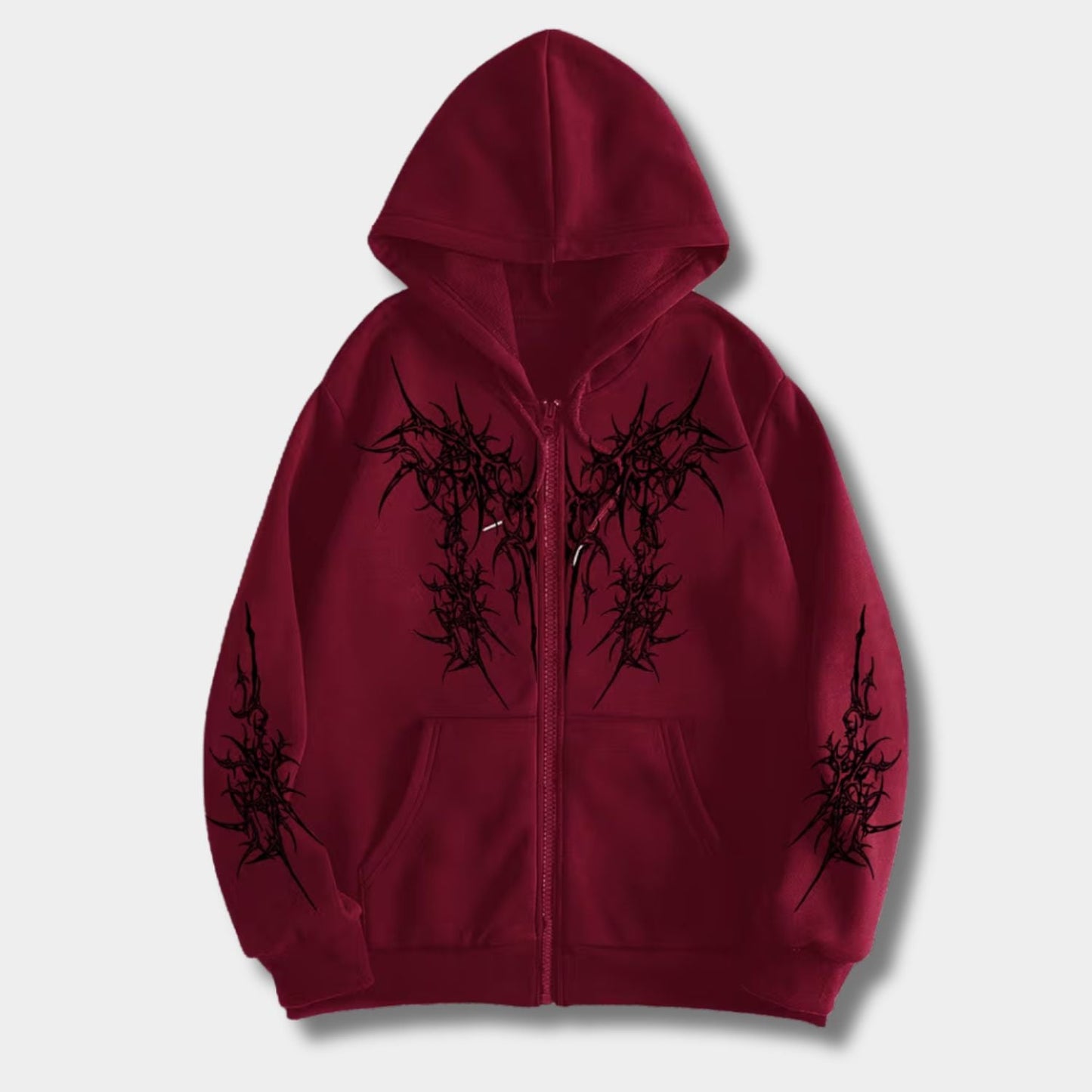 Gothic Dark Streetwear Zip Hoodie | Zyphhra