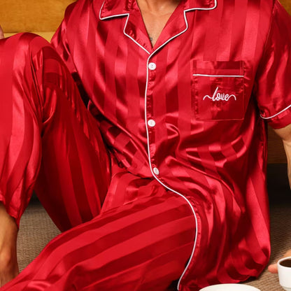 Jacquard Stripe Lapel Pyjama Set | Zyphhra