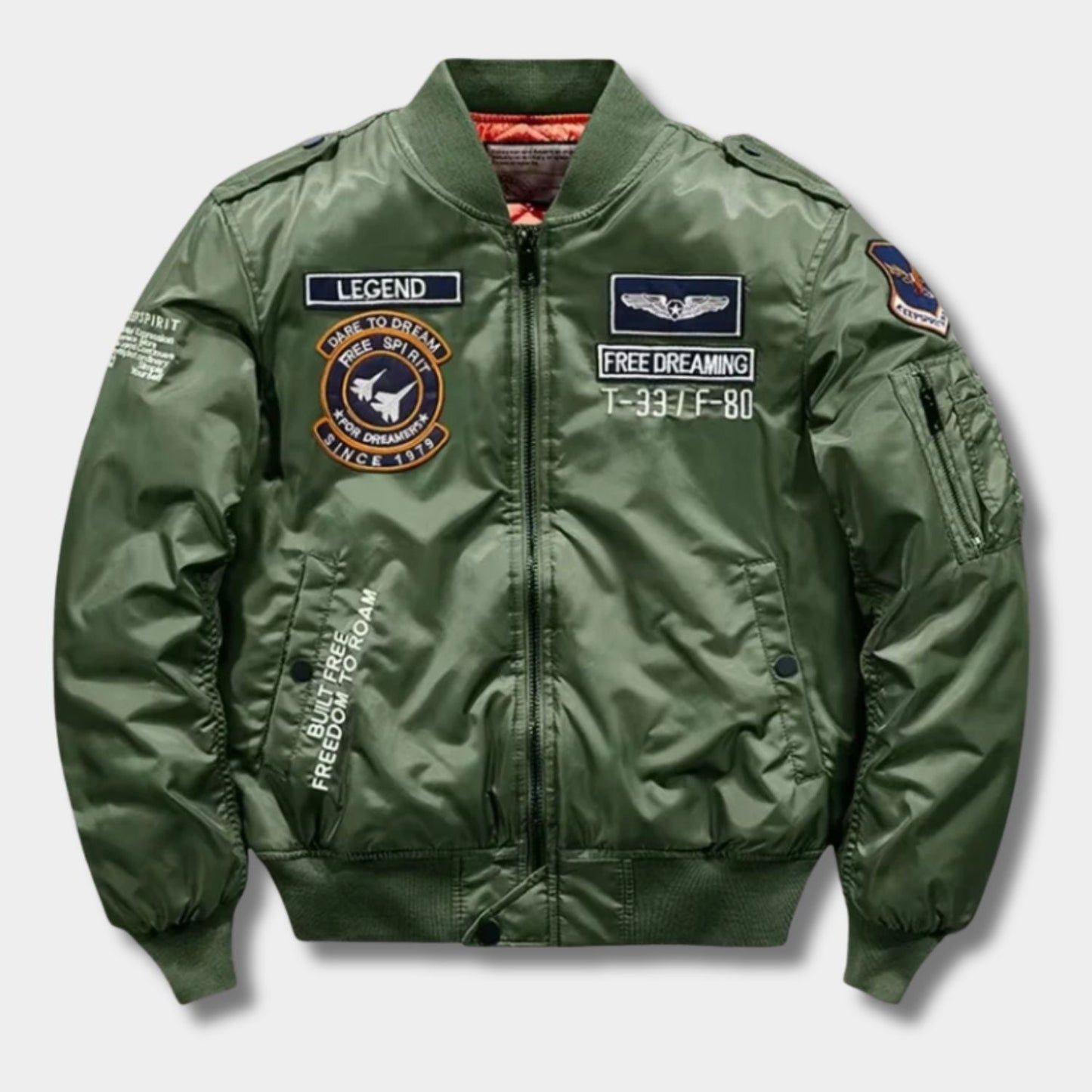 Embroidered Nylon Aviator Jacket | Zyphhra