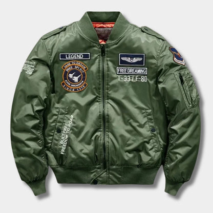 Embroidered Nylon Aviator Jacket | Zyphhra