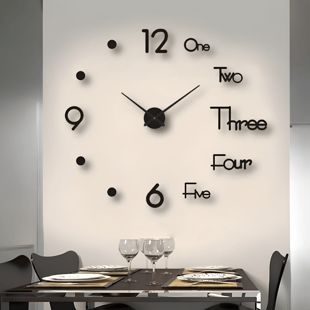 Minimalist Black Designer Wall Clock | Zyphhra