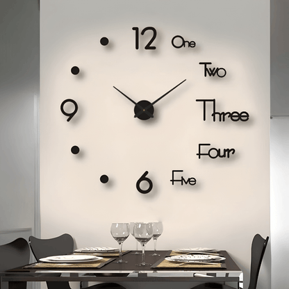 Minimalist Black Designer Wall Clock | Zyphhra
