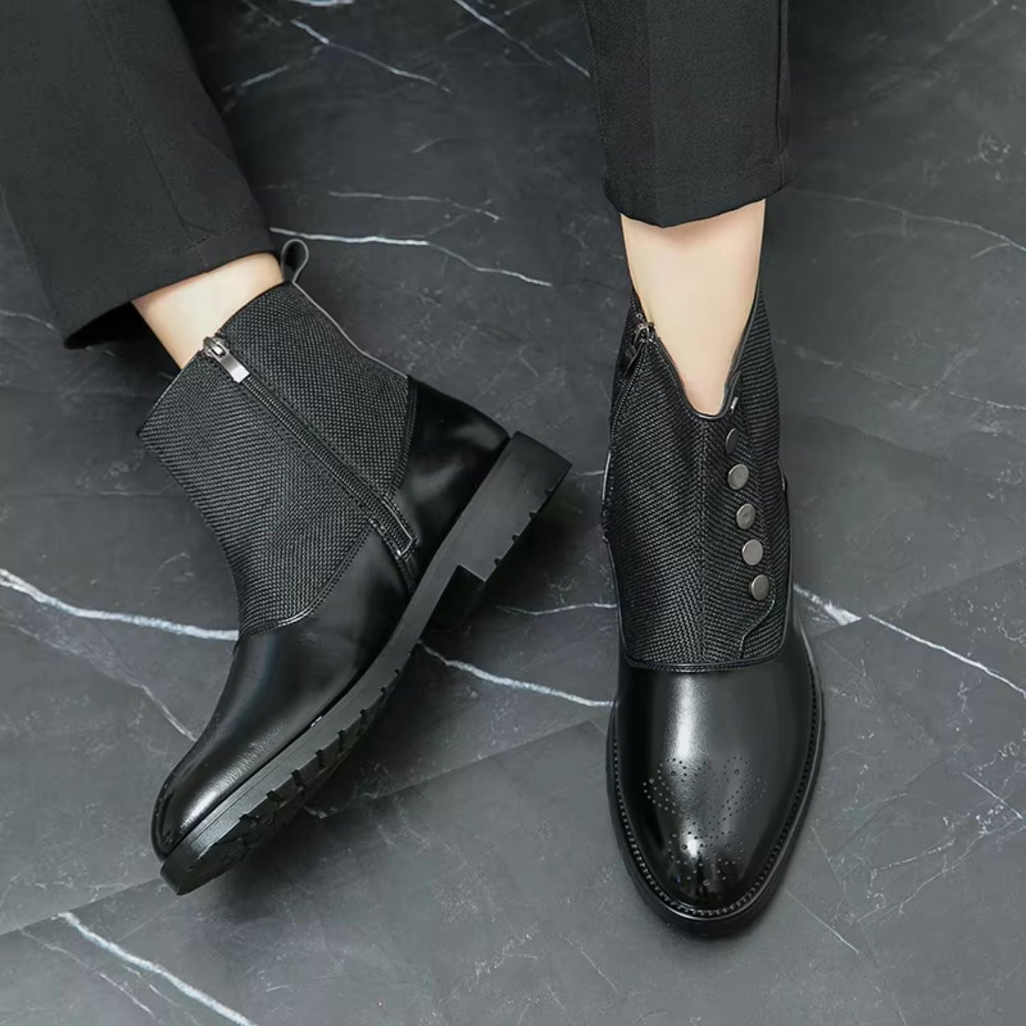 Elegant Leather Dress Boots | Zyphhra