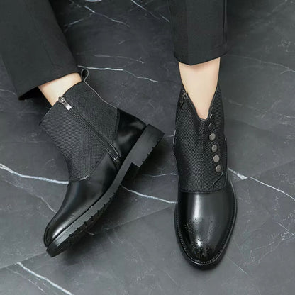 Elegant Leather Dress Boots | Zyphhra