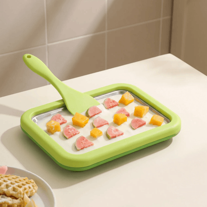 Compact Stainless Steel Ice Cream Roll Plate | Zyphhra