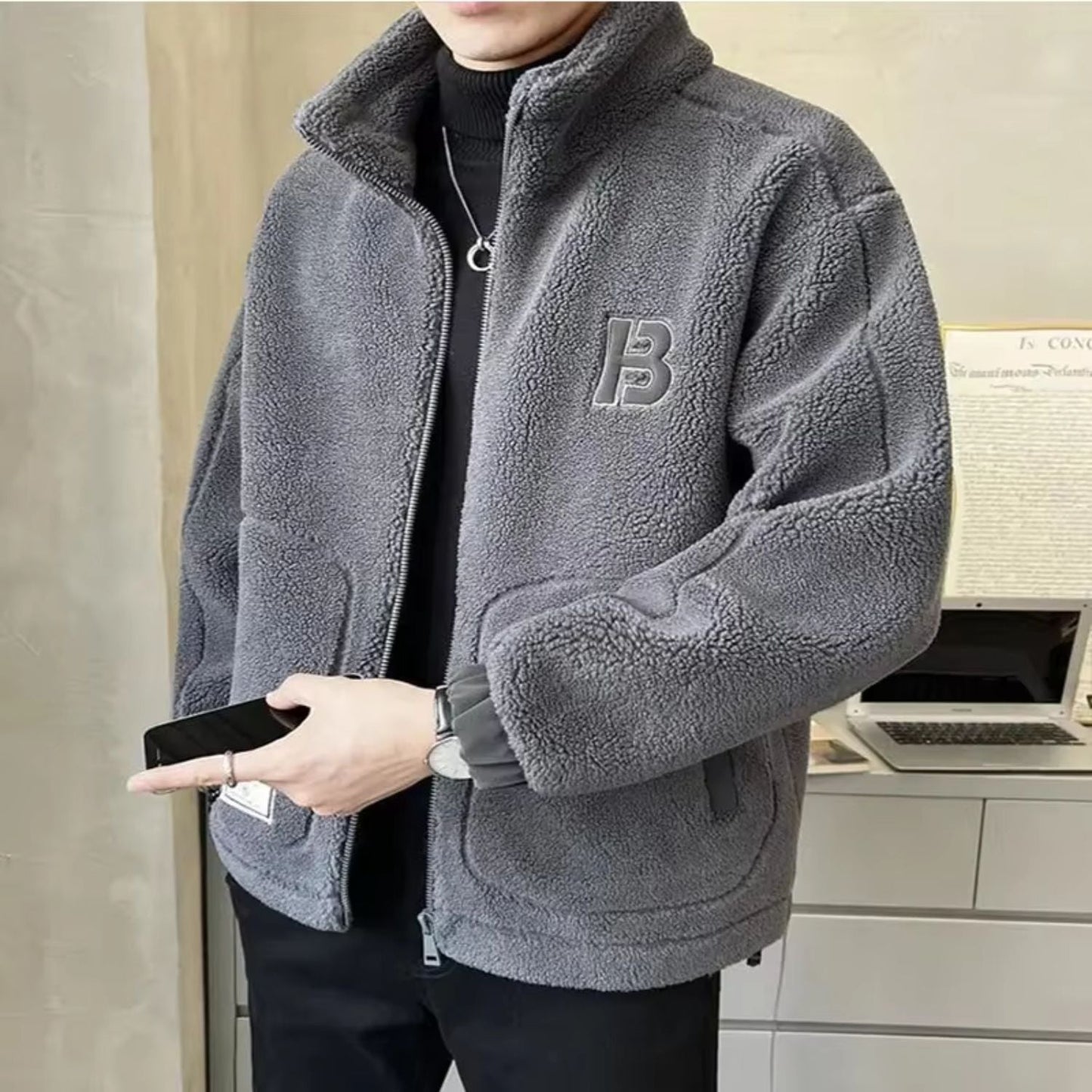 High-Collar Sherpa Fleece Jacket | Zyphhra
