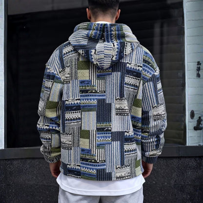 Patchwork Sherpa Half Zip Hoodie | Zyphhra