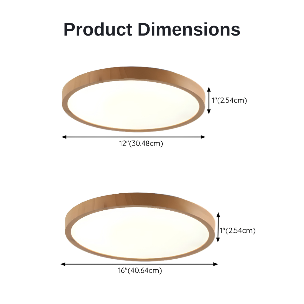 Modern Walnut LED Ceiling Lamp | Zyphhra