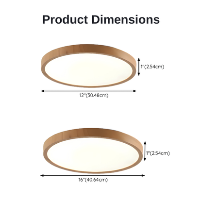 Modern Walnut LED Ceiling Lamp | Zyphhra