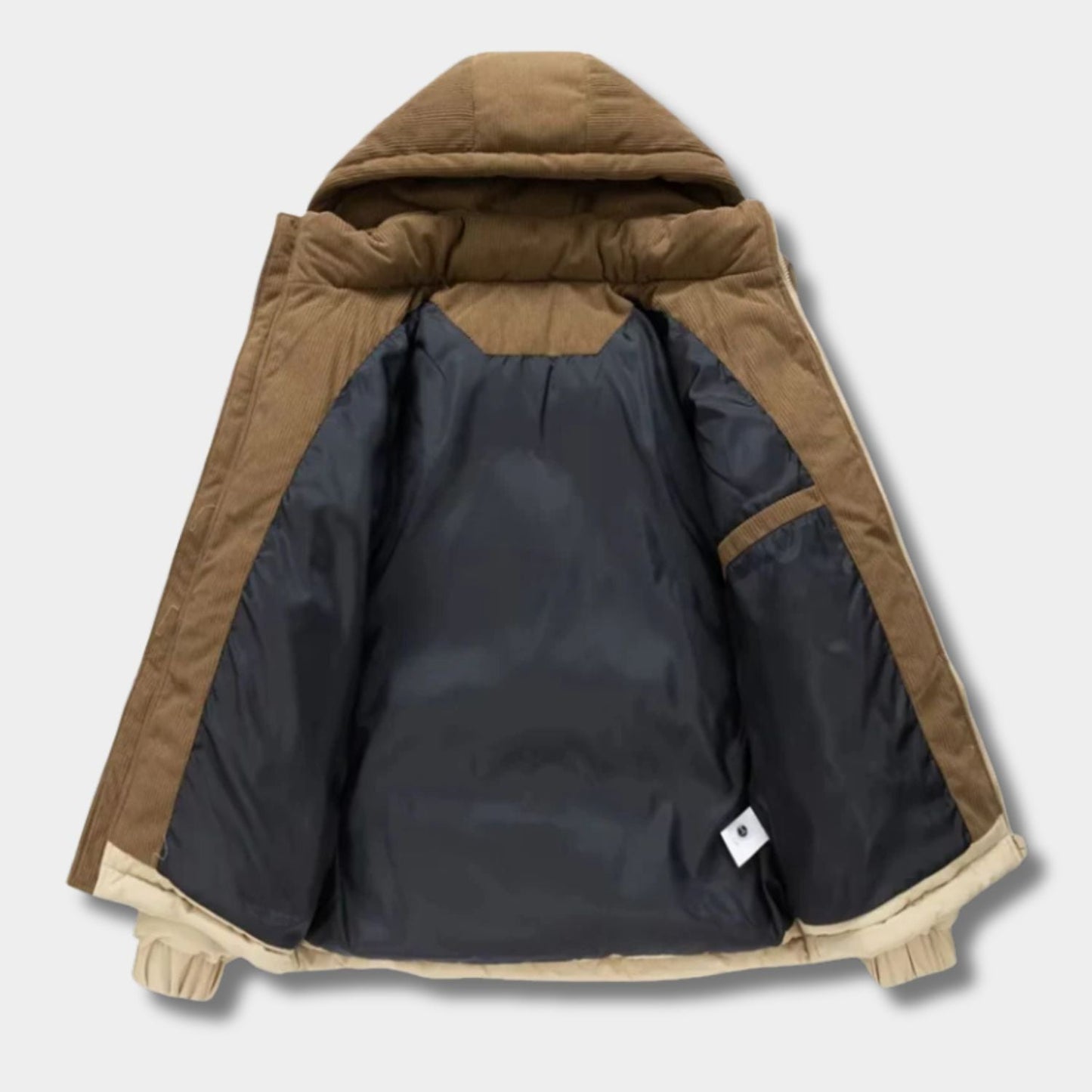 Corduroy Hooded Puffer Jacket | Zyphhra