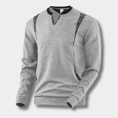 Checkered Panel Knit Jumper | Zyphhra