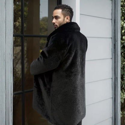 Plush Lapel Fur Coat | Zyphhra