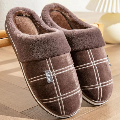 Padded Checked Fleece Slippers | Zyphhra