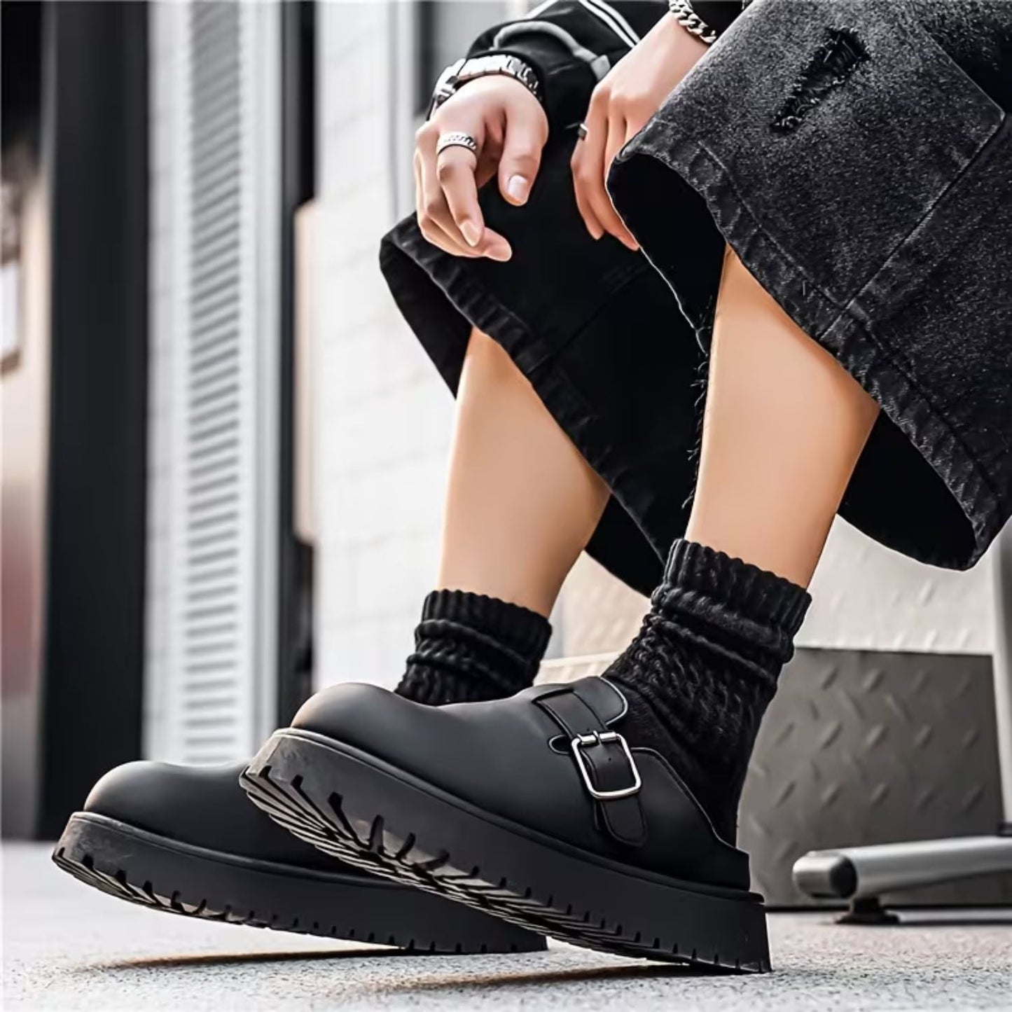 Adjustable Buckle Leather Clogs | Zyphhra