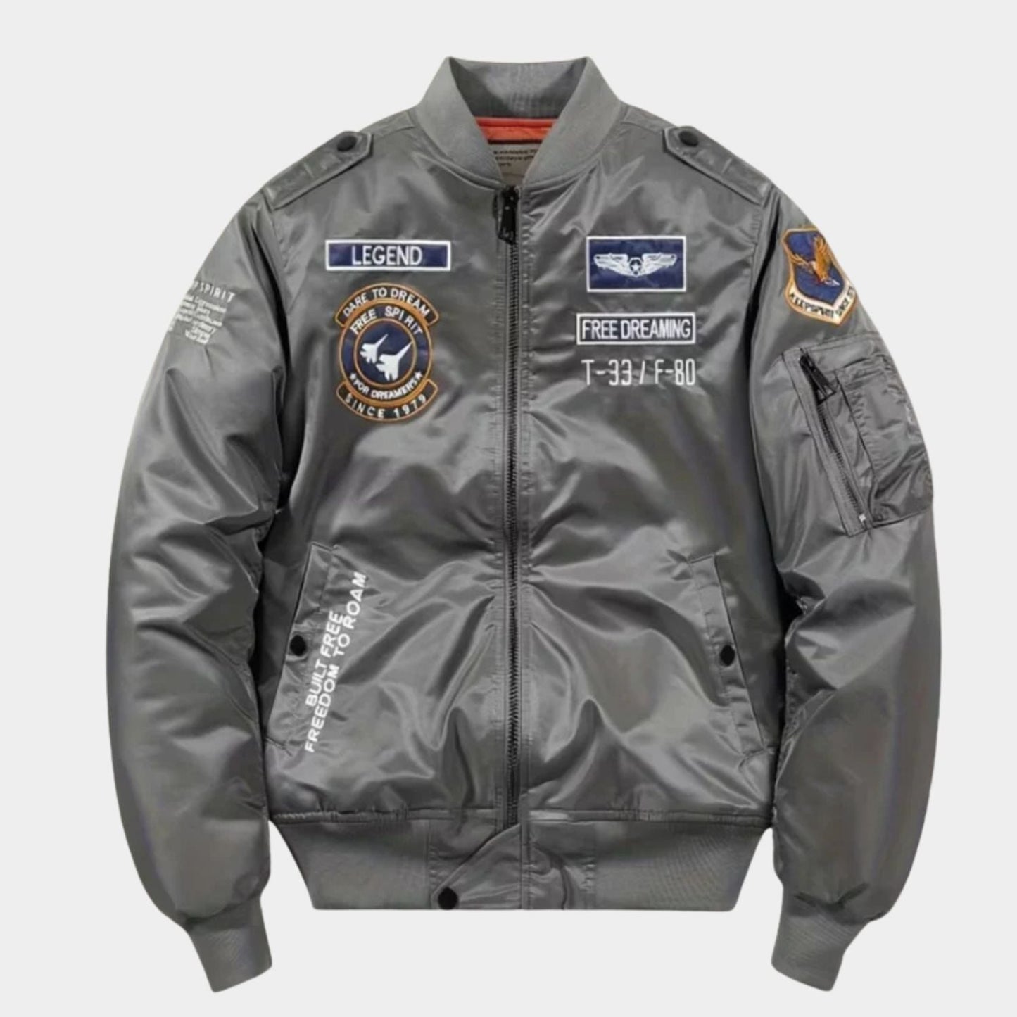 Embroidered Nylon Aviator Jacket | Zyphhra