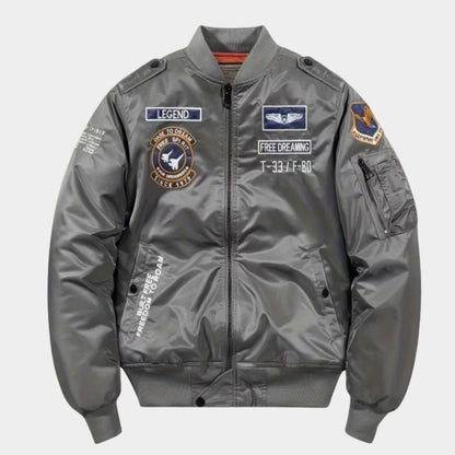 Embroidered Nylon Aviator Jacket | Zyphhra