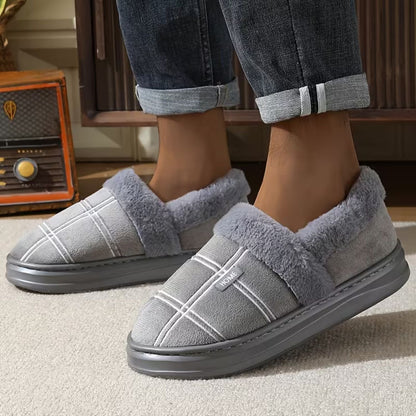 Plaid Fleece Slip-On Slippers | Zyphhra