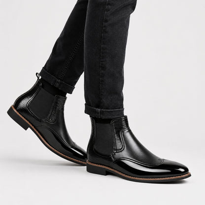 Glossy Leather Chelsea Boots | Zyphhra