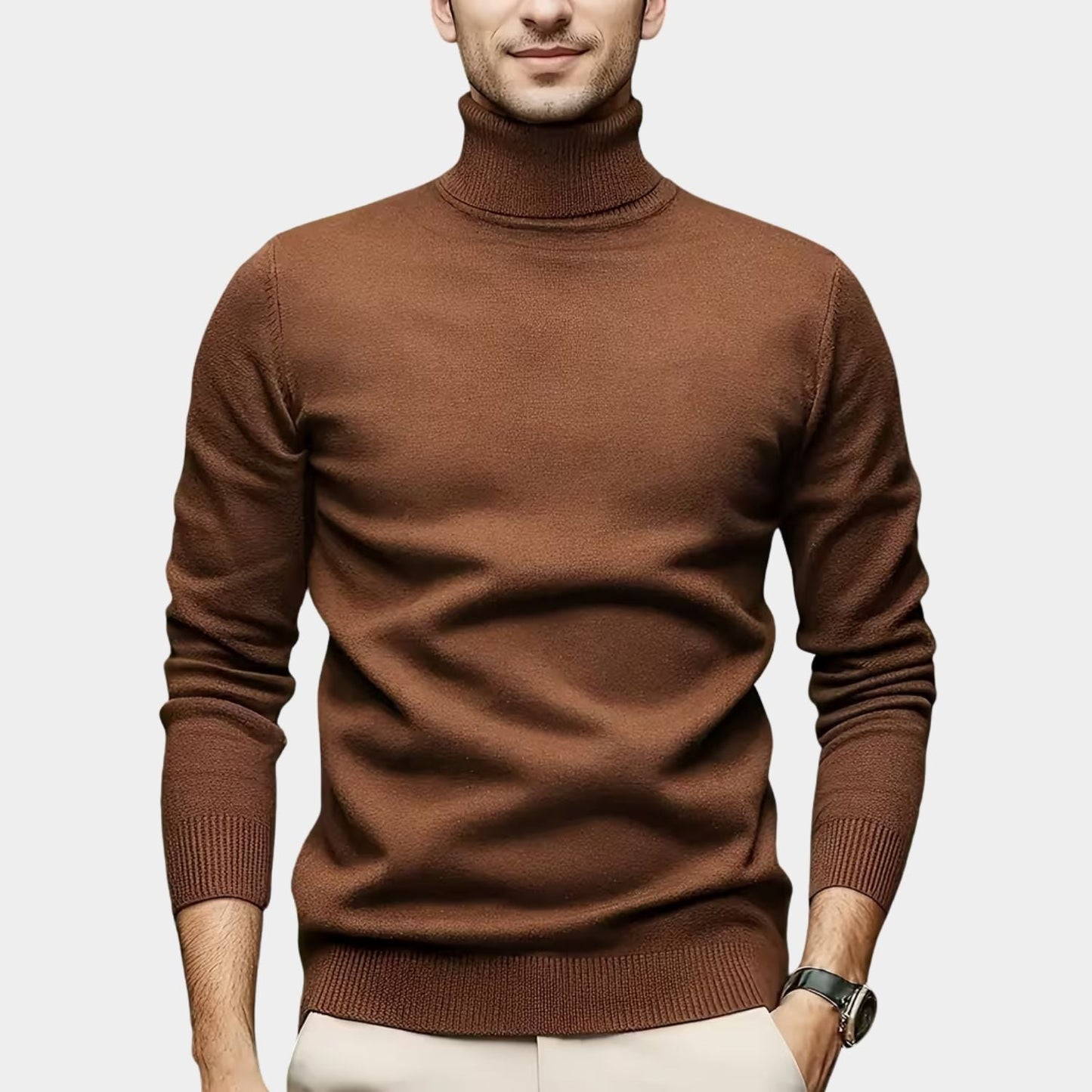 Solid High Neck Roll Neck | Zyphhra