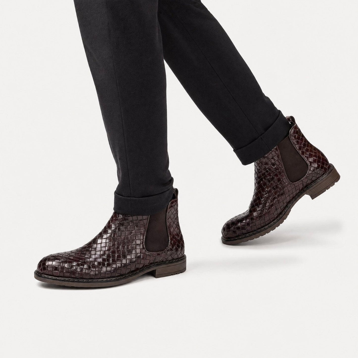 Woven Leather Chelsea Boots | Zyphhra