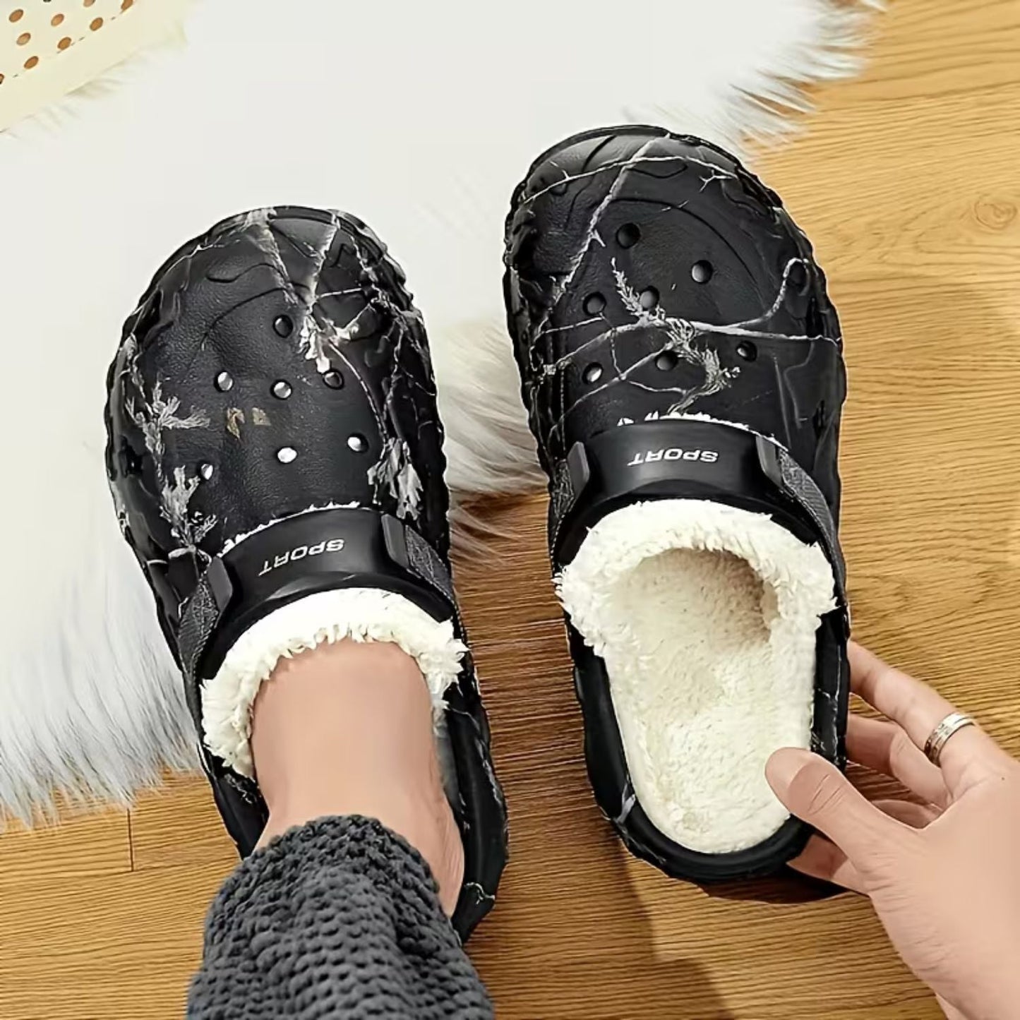 Fleece-Lined EVA Winter Slippers | Zyphhra