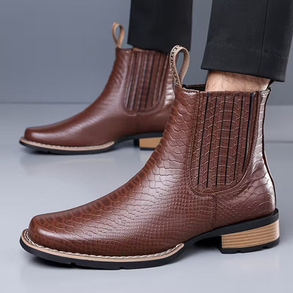 Croc Embossed Dress Boots | Zyphhra