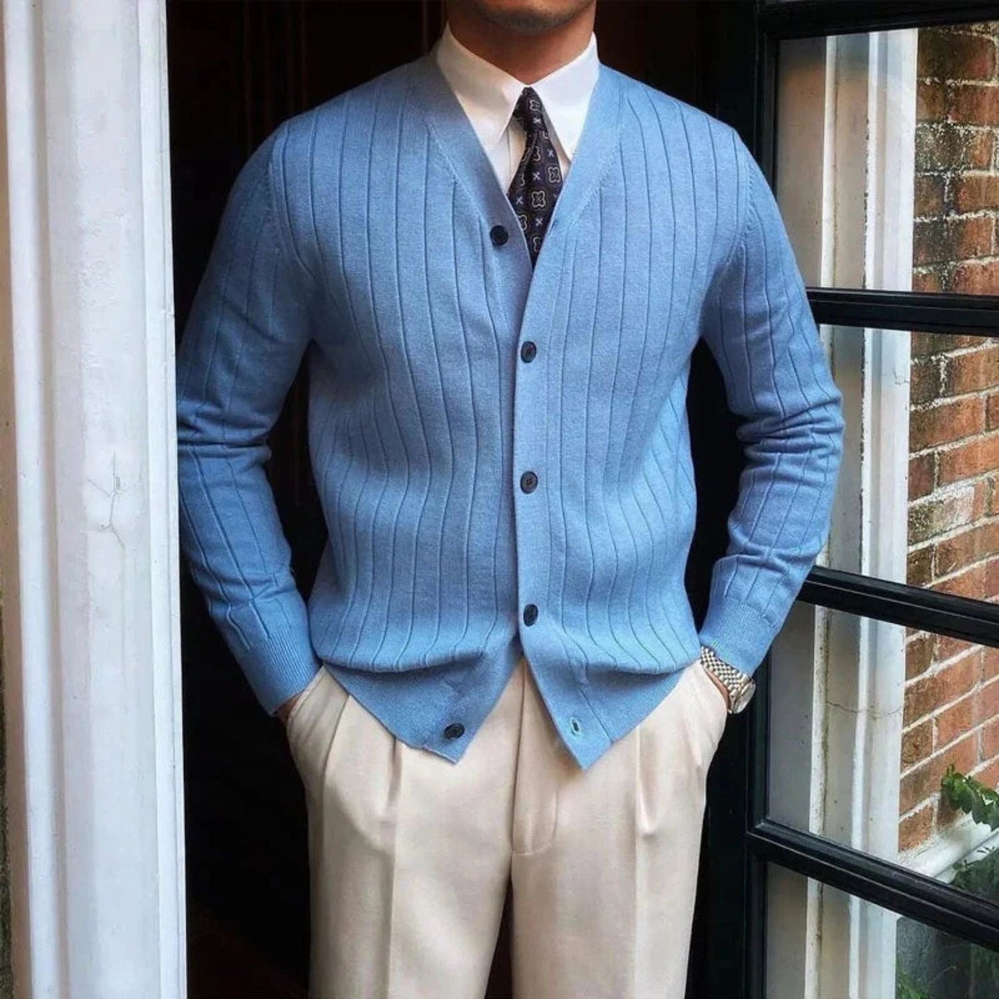 Slim Ribbed Knit Cardigan | Zyphhra