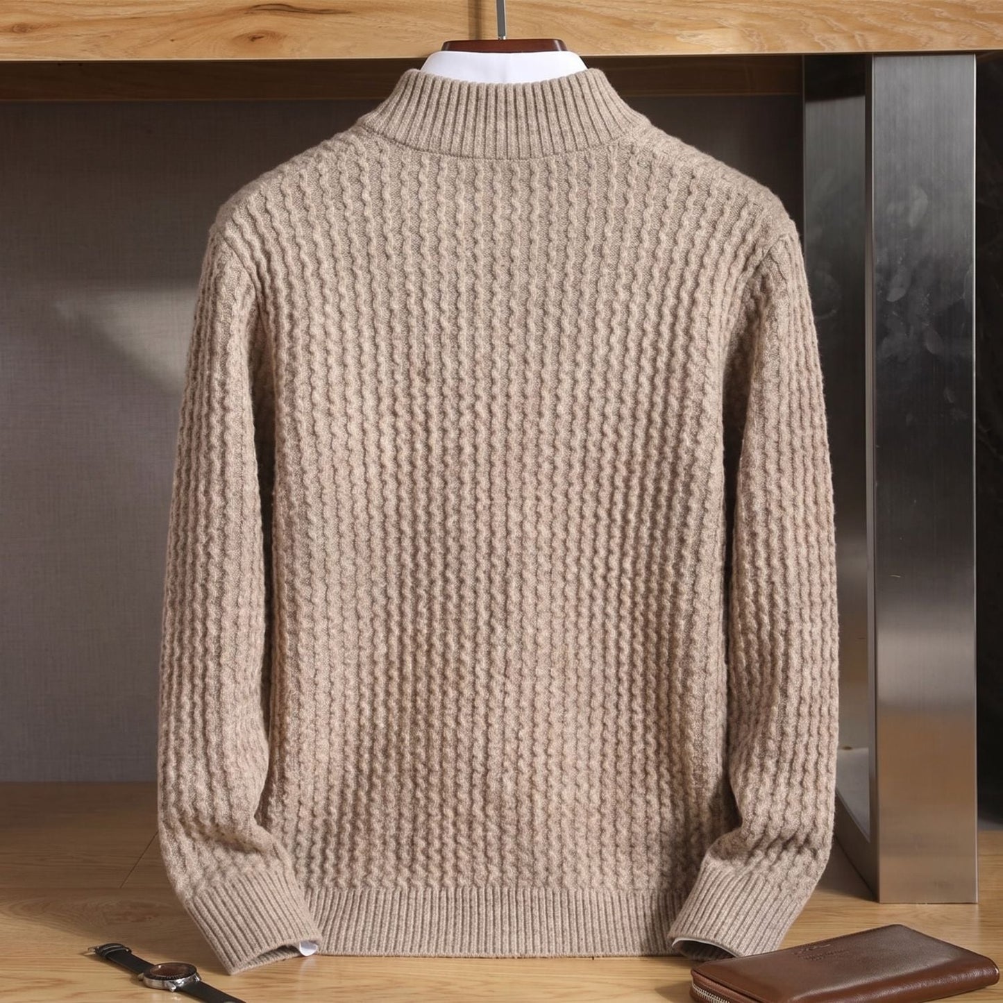 Textured Zip Knit Cardigan | Zyphhra
