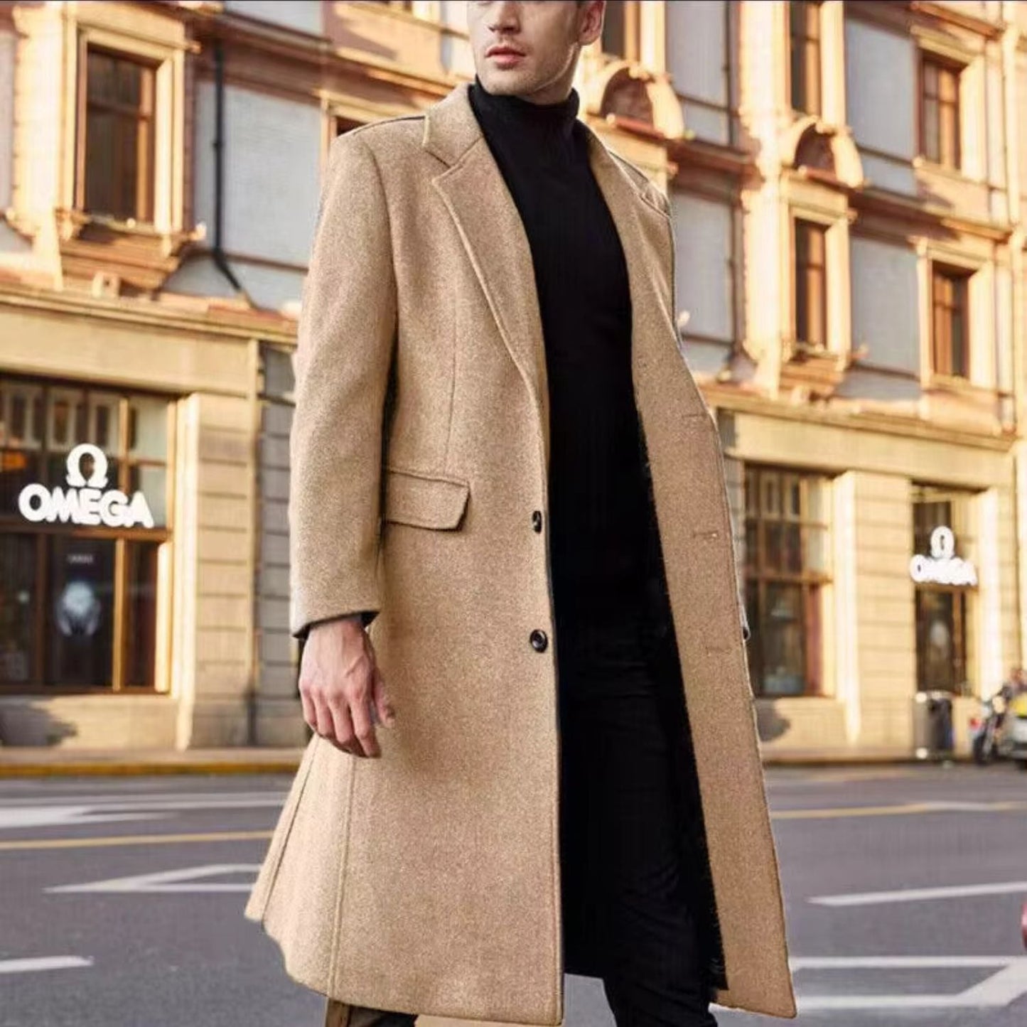 Notched Lapel Wool Over Coat | Zyphhra